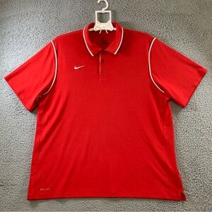 Nike Dri-Fit Performance Polo Shirt Men's Short‎ Sleeve Red Size XXL
